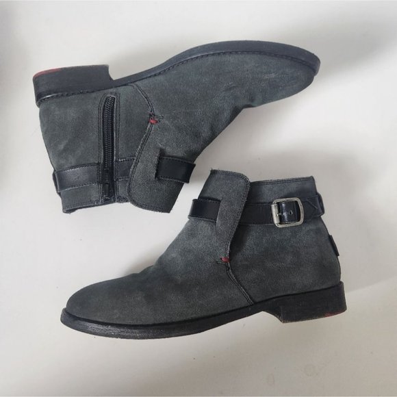 LEVI'S | Suede ankle boots gray black sz 7.5 - Picture 1 of 7